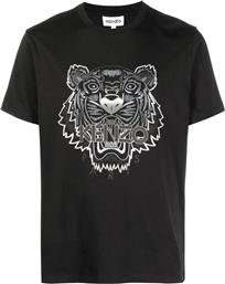 Ανδρικό Μαύρο Tiger-Print Logo T-Shirt/Black KENZO από το Hionidis