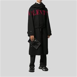 Ανδρικό Μαύρο Wool-Cashmere Logo Maxi Coat VALENTINO από το Hionidis
