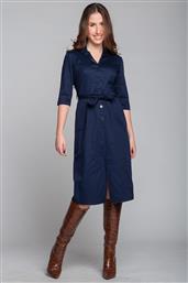Anel Φόρεμα καμπαρντίνα 58022 ΜΠΛΕ από το Anel Fashion
