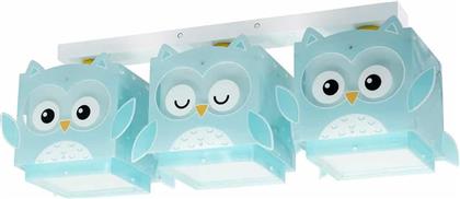 Ango Little Owl Πολύφωτο Παιδικό Φωτιστικό Κρεμαστό από Πλαστικό 23W με Υποδοχή E27 σε Γαλάζιο Χρώμα 54.5x15cm