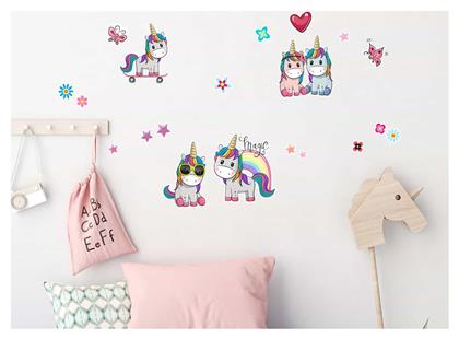 Παιδικό Διακοσμητικό Αυτοκόλλητο Τοίχου Colorful Unicorns L 20τμχ Ango