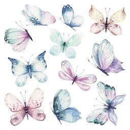 Παιδικό Διακοσμητικό Αυτοκόλλητο Τοίχου Watercolour Butterflies 20τμχ Ango
