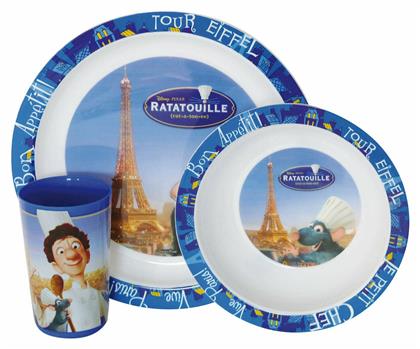 Σετ Φαγητού ''Ratatouille'' από Πλαστικό Μπλε 3τμχ για 6+ μηνών Ango
