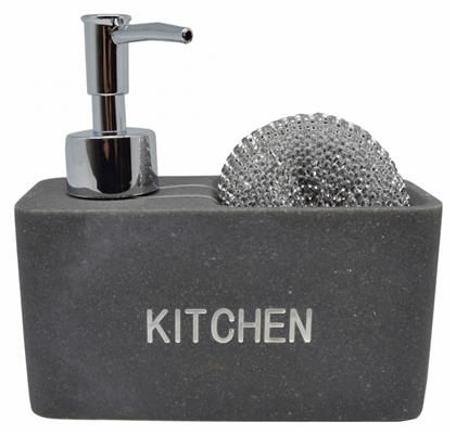 Dispenser Κουζίνας Πλαστικό με Θήκη για Σφουγγάρι Γκρι Ankor