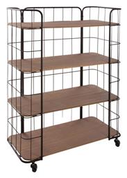 Jordi Τρόλεϊ Κουζίνας Μεταλλικό Μαύρο 4 Θέσεων 70x31x97.5cm Ankor