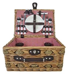 Καλάθι Πικ Νικ σε Κόκκινο χρώμα Ankor