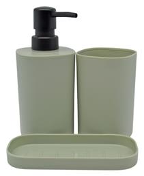 Σετ Αξεσουάρ Μπάνιου Πλαστικό Πράσινο 3τμχ Ankor
