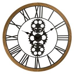 Αντικέ Ρολόι Τοίχου Μεταλλικό Μαύρο Ø70cm - Aria Trade