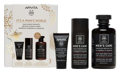 It's A Man's World Σετ Περιποίησης για Αντιγήρανση, Καθαρισμό Προσώπου & Καθαρισμό Σώματος Apivita