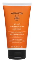 Shine Conditioner Ενυδάτωσης για Όλους τους Τύπους Μαλλιών Orange & Honey 150ml Apivita