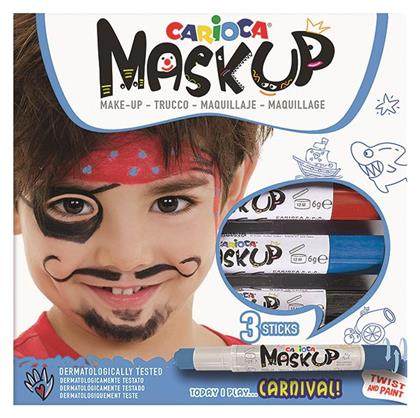 Αποκριάτικο Face Painting (Κόκκινο-Μπλε-Μαύρο) 3τμχ - Carioca