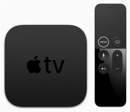 Apple TV Box TV 4K UHD με WiFi 3GB RAM και 32GB Αποθηκευτικό Χώρο με Λειτουργικό tvOS και Siri