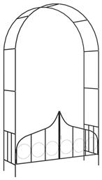 Αψίδα Κήπου από Μέταλλο σε Μαύρο Χρώμα 238x138cm - vidaXL