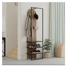 Archy Έπιπλο Εισόδου με Κρεμάστρα & Παπουτσοθήκη Ανοιχτό Καρυδί 53x31.7x180εκ. Megapap