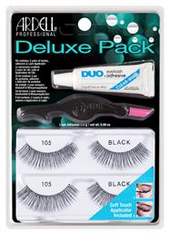 Deluxe Pack Ψεύτικες Βλεφαρίδες 105 σε Μαύρο χρώμα Kit Ardell