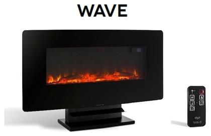 Wave Επιδαπέδιο Ηλεκτρικό Τζάκι 1500W 90x56cm Μαύρο Argo