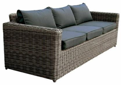 Arizona Τριθέσιος Καναπές Εξωτερικού Χώρου Rattan με Μαξιλάρια 195x77x73cm - Woodwell
