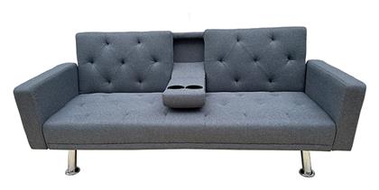 Arms Τριθέσιος Καναπές Κρεβάτι Υφασμάτινος 188x88x79εκ. Γκρι - Zita Plus