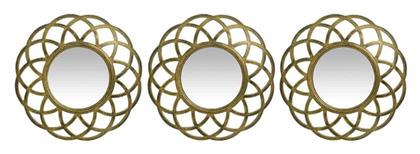 1353-3 Καθρέπτης Τοίχου με Χρυσό Πλαστικό Πλαίσιο Mήκους 25.4cm 3τμχ ArteLibre