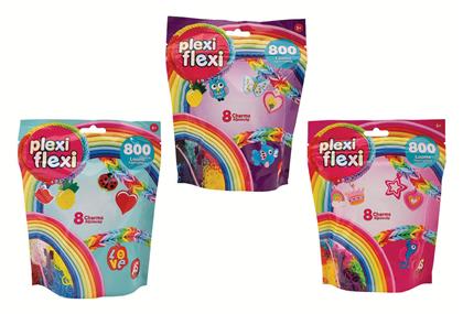 Λαστιχάκια για Παιδιά 5+ Ετών Plexi Flexi Σακουλάκι 800 Λαστιχάκια & 8 Αξεσουάρ (Διάφορα Σχέδια) 1τμχ AS