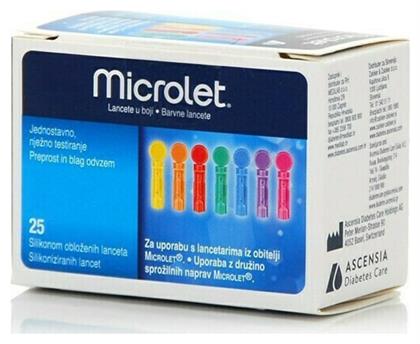 Microlet Colored Σκαρφιστήρες 25τμχ Ascensia