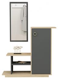 Asia Έπιπλο Εισόδου με Καθρέπτη & Παπουτσοθήκη Φυσικό / Ανθρακί 80x29.5x90εκ. HomeMarkt