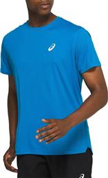 Asics Core Αθλητικό Ανδρικό T-shirt Μπλε με Λογότυπο