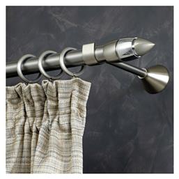 Μεταλλικό Κουρτινόξυλο Space Μονό Φ25mm 160εκ. Νίκελ Σατινέ Aslanis Home