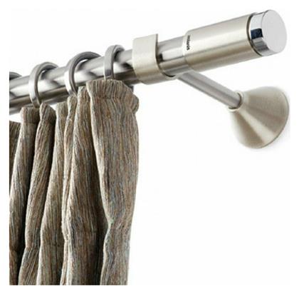 Μεταλλικό Κουρτινόξυλο Titan Μονό Φ25mm 160εκ. Νίκελ Σατινέ Aslanis Home