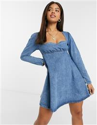 ASOS DESIGN Babydoll dress in indigo-Blue από το Asos