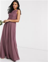 ASOS DESIGN Bridesmaid maxi dress with soft pleated bodice-Purple από το Asos