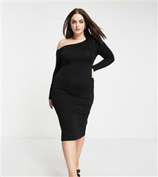 ASOS DESIGN Curve bare shoulder midi dress in black από το Asos