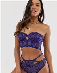 ASOS DESIGN Effie longline underwire bra with golden embroidery-Navy από το Asos