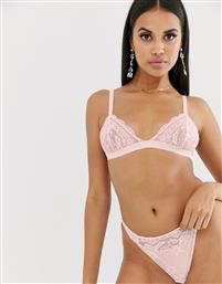 ASOS DESIGN Ella lace triangle bra-Pink από το Asos