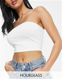 ASOS DESIGN Hourglass ultimate bandeau crop top in organic cotton in white από το Asos