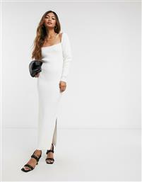 ASOS DESIGN knitted dress with cut out back detail in cream από το Asos