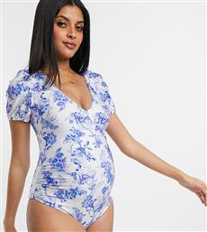 ASOS DESIGN Maternity wrap tie swimsuit in floral print-Multi από το Asos