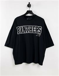 ASOS DESIGN NFL Panther oversized t-shirt with front and back print-Black από το Asos