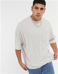 ASOS DESIGN oversized heavyweight rib t-shirt in beige από το Asos
