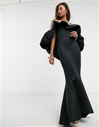 ASOS DESIGN Premium bubble neck peplum cami maxi dress in black από το Asos