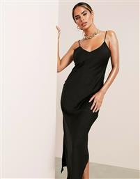 ASOS DESIGN satin cami maxi slip dress in black από το Asos