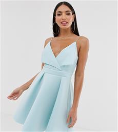 ASOS DESIGN Tall fold front skater mini dress-Green από το Asos