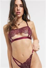 ASOS DESIGN Tristina lace bralet with cut out underboob-Red από το Asos