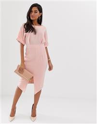 ASOS DESIGN wiggle midi dress in blush-Pink από το Asos