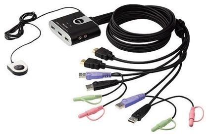 2-Port USB HDMI/Audio Cable KVM Switch with Remote Port Selector Aten