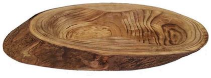 Paulownia Διακοσμητική Πιατέλα Οβάλ Ξύλινη Καφέ 45x24x5εκ. Atmosphera