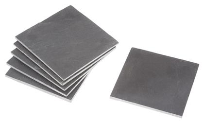 Σουβέρ Πέτρινο Μαύρο 10x10cm 6τμχ Atmosphera