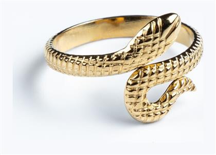 Ατσάλινο Χρυσό Δαχτυλίδι Golden Snake Cuoro