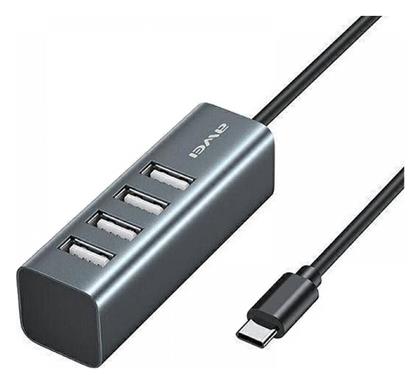 CL-122T USB 2.0 Hub 4 Θυρών με σύνδεση USB-C Γκρι Awei