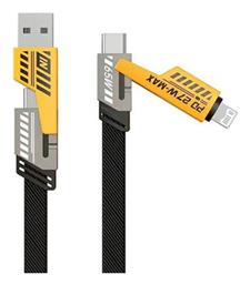 Braided USB to Type-C / Lightning Cable 2.4A Μαύρο 1m (CL-226) Awei